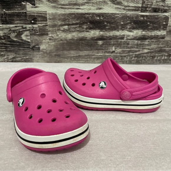 CROCS Slipper Baby Model Sabot Line Crocband II Colour Raspberry/Black 6/7 6 c 7 - Picture 6 of 9